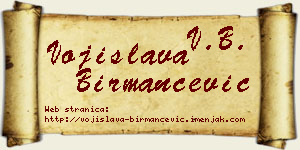 Vojislava Birmančević vizit kartica